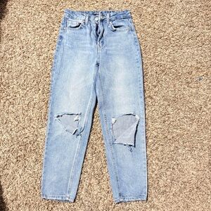 Wild Fable Highest Rise Mom Jeans Light Wash Distressed Size 0